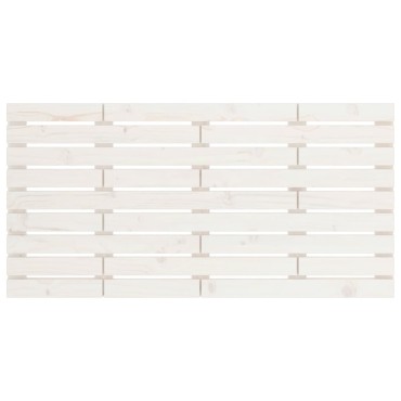 vidaXL Κεφαλάρι Τοίχου Λευκό 156x3x63cm από Μασίφ Ξύλο Πεύκου 1 τεμ.
