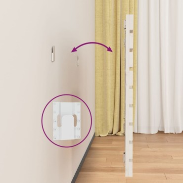 vidaXL Κεφαλάρι Τοίχου Λευκό 156x3x63cm από Μασίφ Ξύλο Πεύκου 1 τεμ.