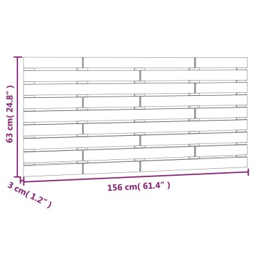 vidaXL Κεφαλάρι Τοίχου Λευκό 156x3x63cm από Μασίφ Ξύλο Πεύκου 1 τεμ.