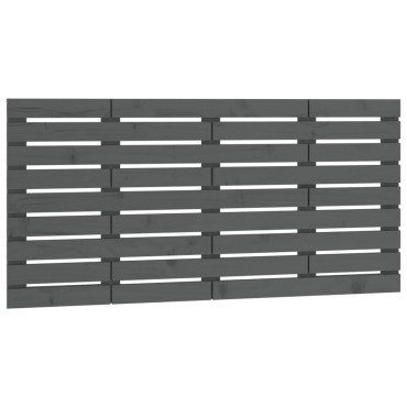 vidaXL Κεφαλάρι Τοίχου Γκρι 156x3x63cm από Μασίφ Ξύλο Πεύκου 1 τεμ.