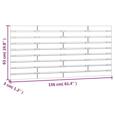 vidaXL Κεφαλάρι Τοίχου Μελί 156x3x63cm από Μασίφ Ξύλο Πεύκου 1 τεμ.