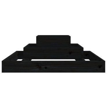 vidaXL Ζαρντινιέρα Μαύρο 80 x 80 x 27 εκ. από Μασίφ Ξύλο Πεύκου
