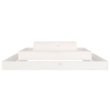 vidaXL Ζαρντινιέρα Λευκή 110 x 110 x 27 εκ. από Μασίφ Ξύλο Πεύκου
