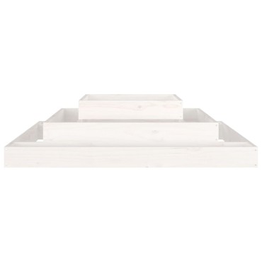 vidaXL Ζαρντινιέρα Λευκή 110 x 110 x 27 εκ. από Μασίφ Ξύλο Πεύκου