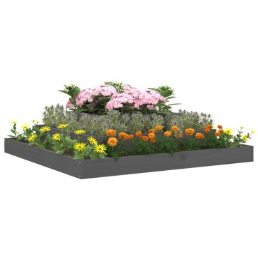 vidaXL Ζαρντινιέρα Γκρι 110 x 110 x 27 εκ. από Μασίφ Ξύλο Πεύκου