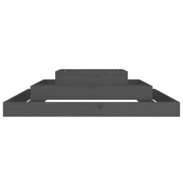 vidaXL Ζαρντινιέρα Γκρι 110 x 110 x 27 εκ. από Μασίφ Ξύλο Πεύκου