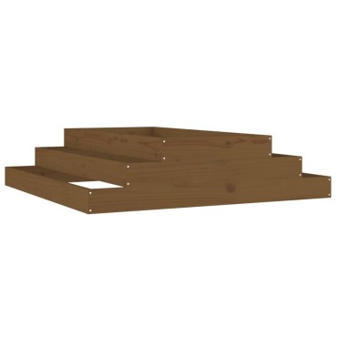 vidaXL Ζαρντινιέρα Καφέ Μελί 110 x 110 x 27 εκ. από Μασίφ Ξύλο Πεύκου