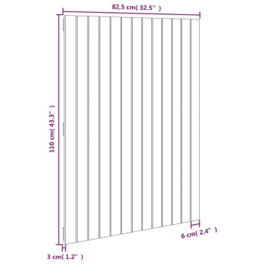 vidaXL Κεφαλάρι Τοίχου Μελί 82,5x3x110cm από Μασίφ Ξύλο Πεύκου 1 τεμ.