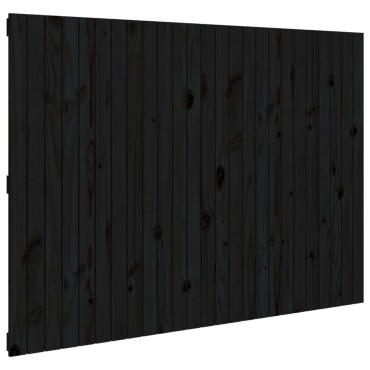 vidaXL Κεφαλάρι Τοίχου Μαύρο 159,5x3x110cm από Μασίφ Ξύλο Πεύκου 1 τεμ.