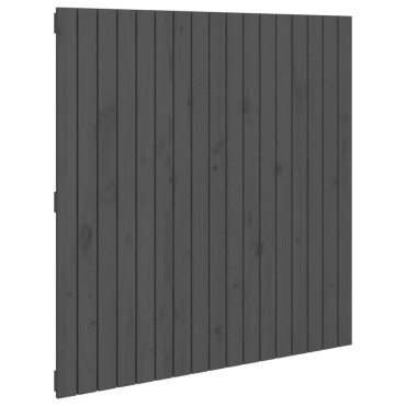 vidaXL Κεφαλάρι Τοίχου Γκρι 108x3x110cm από Μασίφ Ξύλο Πεύκου 1 τεμ.