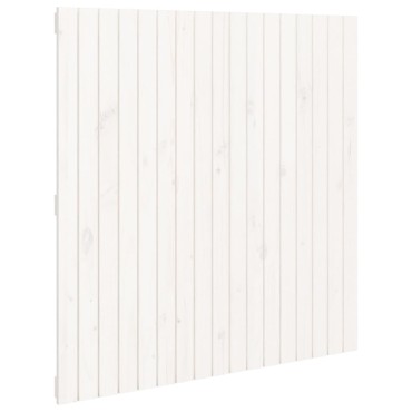 vidaXL Κεφαλάρι Τοίχου Λευκό 108x3x110cm από Μασίφ Ξύλο Πεύκου 1 τεμ.