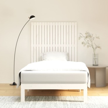 vidaXL Κεφαλάρι Τοίχου Λευκό 108x3x110cm από Μασίφ Ξύλο Πεύκου 1 τεμ.