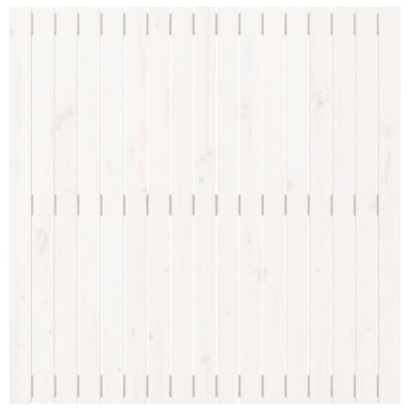 vidaXL Κεφαλάρι Τοίχου Λευκό 108x3x110cm από Μασίφ Ξύλο Πεύκου 1 τεμ.