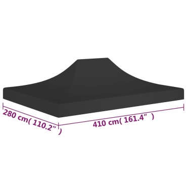 vidaXL Κάλυμμα Τέντας Εκδηλώσεων Μαύρο 4 x 3 μ. 270 γρ/μ²