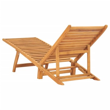 vidaXL Ξαπλώστρα από Μασίφ Ξύλο Teak 55x161x69cm 1 τεμ.