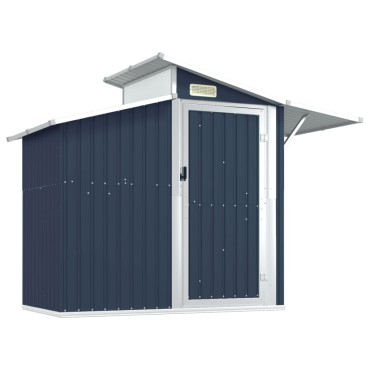 vidaXL Αποθήκη Κήπου Ανθρακί 270x130x208,5 εκ. Γαλβανισμένο Ατσάλι
