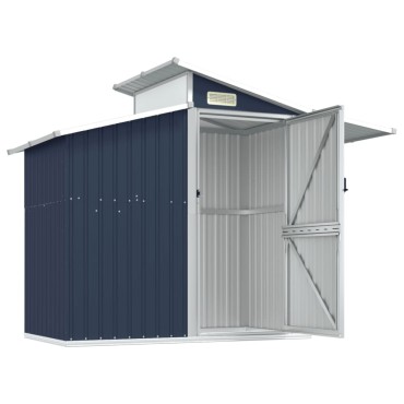 vidaXL Αποθήκη Κήπου Ανθρακί 270x130x208,5 εκ. Γαλβανισμένο Ατσάλι