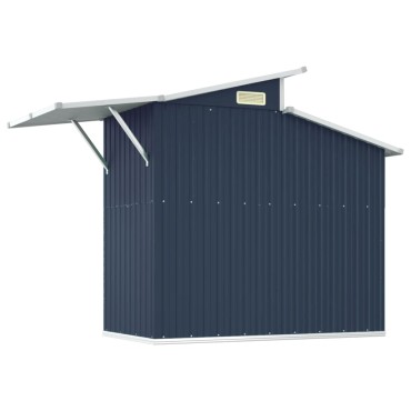 vidaXL Αποθήκη Κήπου Ανθρακί 270x130x208,5 εκ. Γαλβανισμένο Ατσάλι