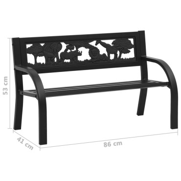 vidaXL Παγκάκι Κήπου Παιδικό από Ατσάλι 86x41x53cm 1 τεμ.