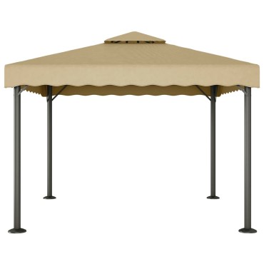 vidaXL Κιόσκι Taupe 3 x 3 μ. από Αλουμίνιο και Ατσάλι