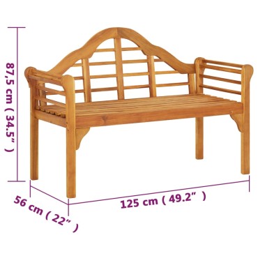 vidaXL Παγκάκι Κήπου από Μασίφ Ξύλο Ακακίας 125x56x87,5cm 1 τεμ.