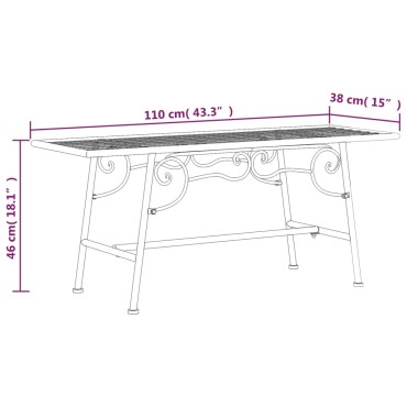 vidaXL Παγκάκι Δέντρου Μαύρο από Ατσάλι 110x38x46cm 1 τεμ.