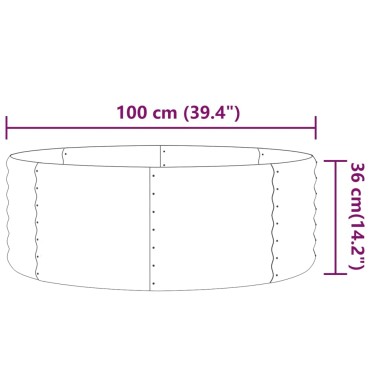 vidaXL Ζαρντινιέρα Πράσινη 100x100x36εκ Ατσάλι με Ηλεκτρ. Βαφή Πούδρας