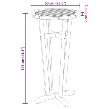 vidaXL Τραπέζι Μπαρ Κήπου 60x105cm από Μασίφ Ξύλο Ακακίας 1 τεμ.