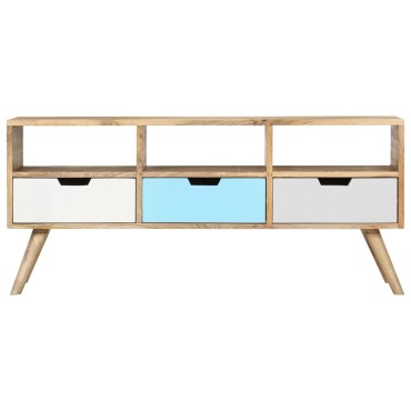 vidaXL Έπιπλο Τηλεόρασης 110x35x48cm από Μασίφ Ξύλο Μάνγκο