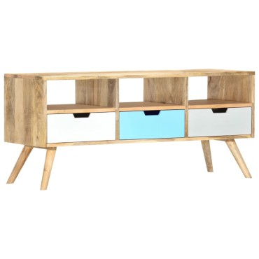 vidaXL Έπιπλο Τηλεόρασης 110x35x48cm από Μασίφ Ξύλο Μάνγκο