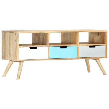 vidaXL Έπιπλο Τηλεόρασης 110x35x48cm από Μασίφ Ξύλο Μάνγκο