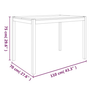 vidaXL Τραπεζαρία 110x70x75cm από Μασίφ Ξύλο Ακακίας 1 τεμ.