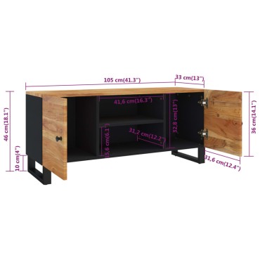 vidaXL Έπιπλο Τηλεόρασης 105x33x46cm από Μασίφ Ξύλο Ακακίας