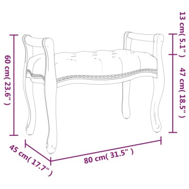 vidaXL Πάγκος Σκούρο Γκρι 80x45x60cm Βελούδινος 1 τεμ.