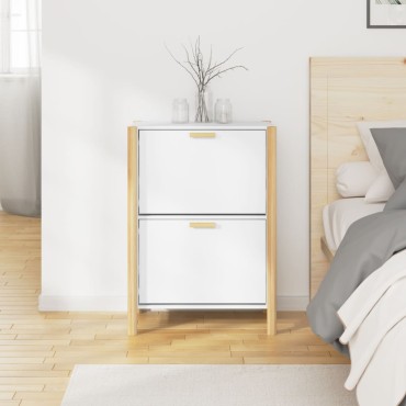 vidaXL Παπουτσοθήκη Λευκή 57,5x33x80cm από Επεξεργασμένο Ξύλο