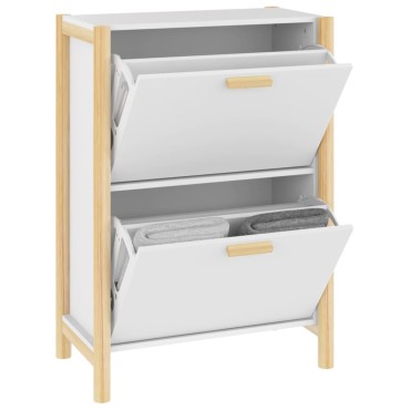 vidaXL Παπουτσοθήκη Λευκή 57,5x33x80cm από Επεξεργασμένο Ξύλο