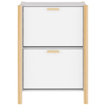 vidaXL Παπουτσοθήκη Λευκή 57,5x33x80cm από Επεξεργασμένο Ξύλο