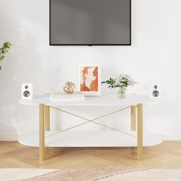 vidaXL Τραπεζάκι Σαλονιού Λευκό 110x48x40cm Επεξεργασμένο Ξύλο 1 τεμ.