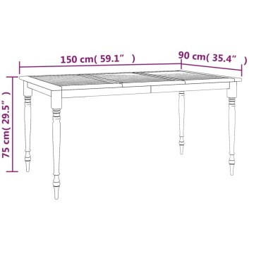 vidaXL Τραπέζι Batavia 150x90x75cm από Μασίφ Ξύλο Teak 1 τεμ.
