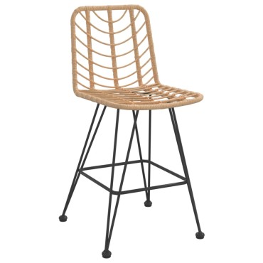 vidaXL Σκαμπό Μπαρ 2 τεμ. 45x56x103cm Ρατάν Πολυαιθυλενίου & Χάλυβας