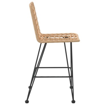 vidaXL Σκαμπό Μπαρ 2 τεμ. 45x56x103cm Ρατάν Πολυαιθυλενίου & Χάλυβας