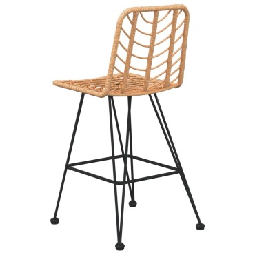 vidaXL Σκαμπό Μπαρ 2 τεμ. 45x56x103cm Ρατάν Πολυαιθυλενίου & Χάλυβας