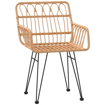 vidaXL Καρέκλες Κήπου 2 τεμ. 56x64x80cm Ρατάν Πολυαιθυλενίου