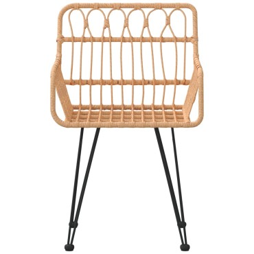 vidaXL Καρέκλες Κήπου 2 τεμ. 56x64x80cm Ρατάν Πολυαιθυλενίου