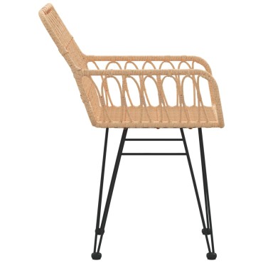 vidaXL Καρέκλες Κήπου 2 τεμ. 56x64x80cm Ρατάν Πολυαιθυλενίου