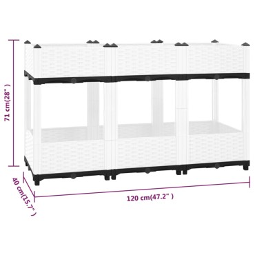 vidaXL Ζαρντινιέρα 120 x 40 x 71 εκ. από Πολυπροπυλένιο