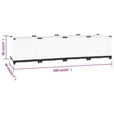 vidaXL Ζαρντινιέρα 160 x 40 x 38 εκ. από Πολυπροπυλένιο
