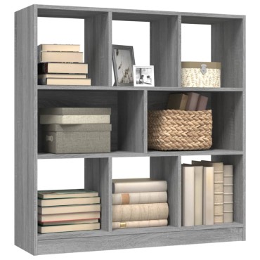 vidaXL Βιβλιοθήκη Γκρι Sonoma 97,5x29,5x100cm από Επεξεργασμένο Ξύλο 1 τεμ.