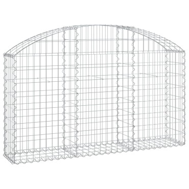 vidaXL Συρματοκιβώτιο Τοξωτό 150x30x80/100εκ. από Γαλβανισμένο Χάλυβα