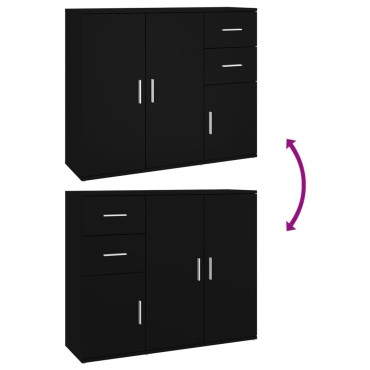 vidaXL Ντουλάπι Μαύρο 91x29,5x75cm από Επεξεργασμένο Ξύλο 1 τεμ.